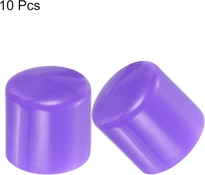 uxcell 10pcs Rubber End Caps 42mm(1 5/8") ID Vinyl Round End Cap Cover Screw Thread Protectors Purple