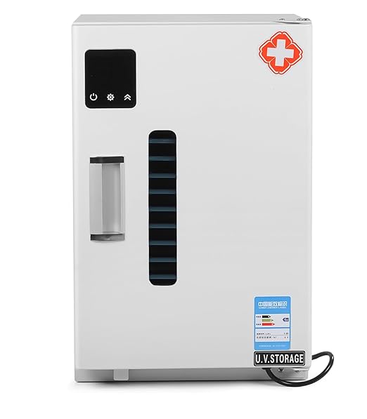 Automatic Sterilizer 27L Large Capacity Storage Cabinet Digital Sterilization Machine with Touch Dispaly Screen, Time Setting,10 Stainless Trays