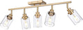 5-Light Multi-Directional Rotating Kitchen Tracking Lights Gold, Modern Track Lighting Fixture with Clear Glass, Bathroom Ceiling Vanity Lights Track Lighting Kits for Kitchen Accent Shop