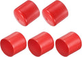 uxcell 5pcs Rubber End Caps 1 7/8"(48mm) ID Vinyl PVC Round Tube Bolt Cap Cover Screw Thread Protectors Red