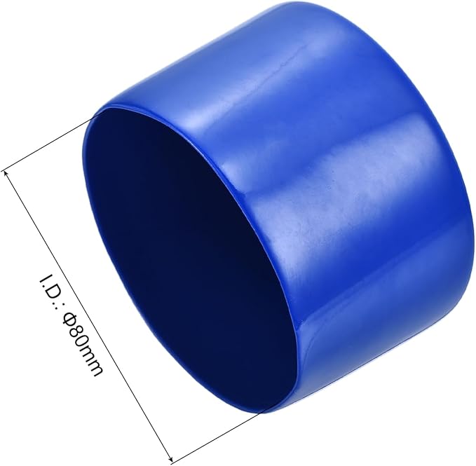 uxcell 4pcs Rubber End Caps 80mm(3 1/8") ID Vinyl Round Tube Bolt Cap Cover Screw Thread Protectors Blue, 50mm Height