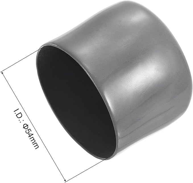 uxcell 10pcs Rubber End Caps 54mm ID Vinyl Round End Cap Cover Screw Thread Protectors Dark Grey