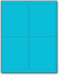 NextDayLabels - 8-1/2 x 11 Neon Color High Light Fluorescent Labels for Laser & Inkjet Printer (Blue Fluorescent, 4 x 5-4 Per Page | 100 Labels)