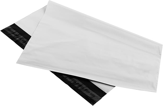 300pcs White Self-Sealing Poly Mailers, 3 Assorted Sizes Waterproof Tear-Resistant Shipping Bags for Clothing, Gifts Packaging