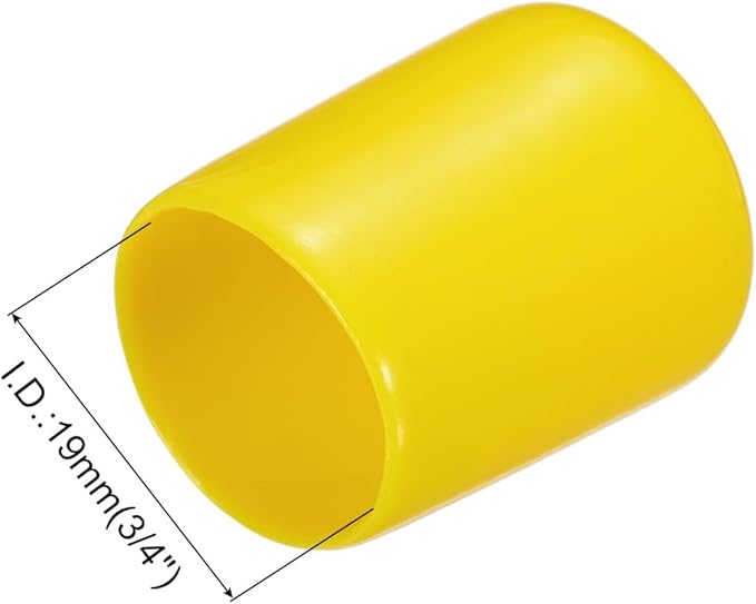 uxcell 10pcs Rubber End Caps 19mm(3/4") ID Vinyl Round End Cap Cover Screw Thread Protectors, Yellow