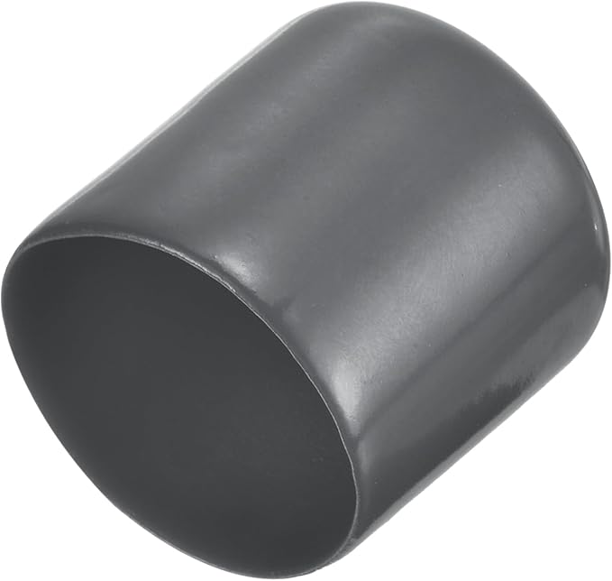 uxcell 4pcs Rubber End Caps 1 1/4"(32mm) ID Vinyl Round End Cap Cover Screw Thread Protectors Dark Grey, 30mm Height