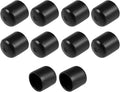 uxcell 10pcs Rubber End Caps 21mm ID Vinyl Round End Cap Cover Screw Thread Protectors Black