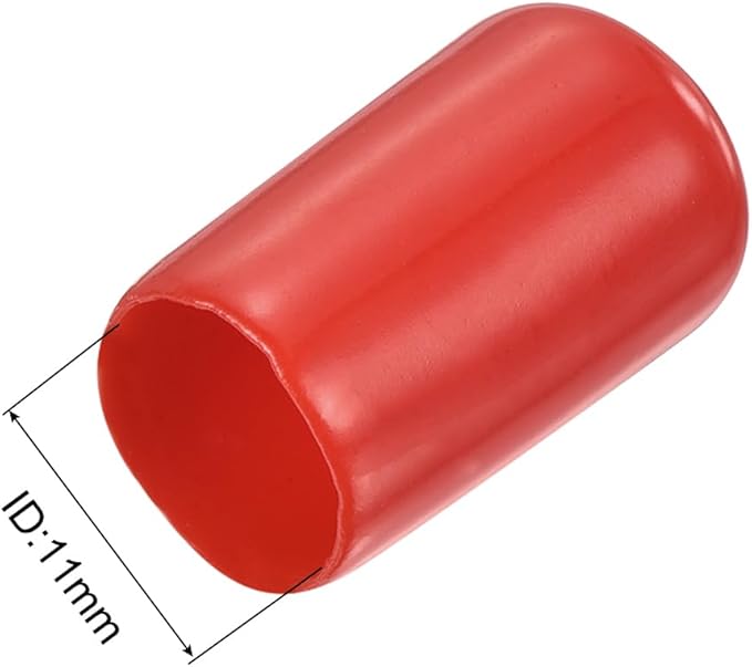 uxcell 10pcs Rubber End Caps 11mm(7/16") ID Vinyl Round End Cap Cover Screw Thread Protectors Red