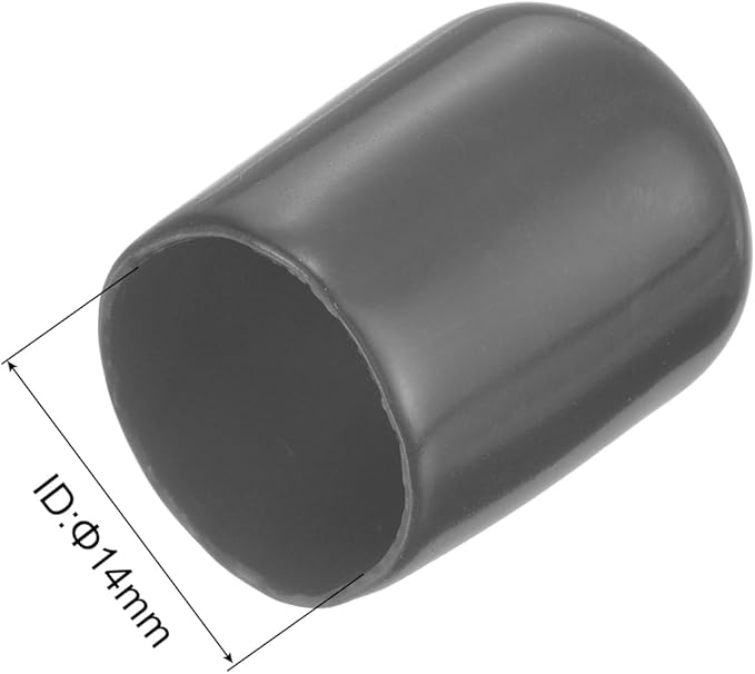 uxcell 10pcs Rubber End Caps 14mm(9/16") ID Vinyl Round End Cap Cover Screw Thread Protector Dark Grey