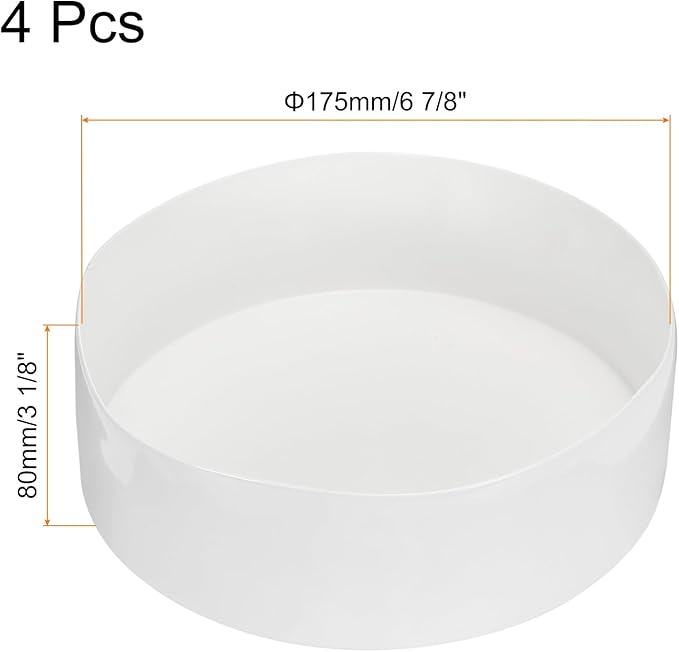 uxcell 4pcs Rubber End Caps 175mm (6 7/8 Inch) ID x 80mm(3 1/8 Inch) H Vinyl Round End Cap Cover Screw Thread Protectors White
