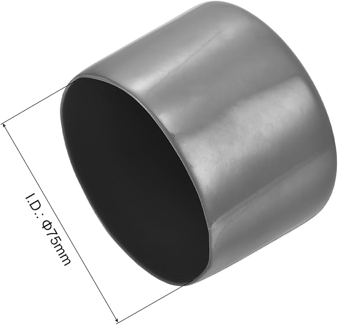 uxcell 4pcs Rubber End Caps 75mm ID Vinyl Round End Cap Cover Screw Thread Protectors Dark Grey, 50mm Height