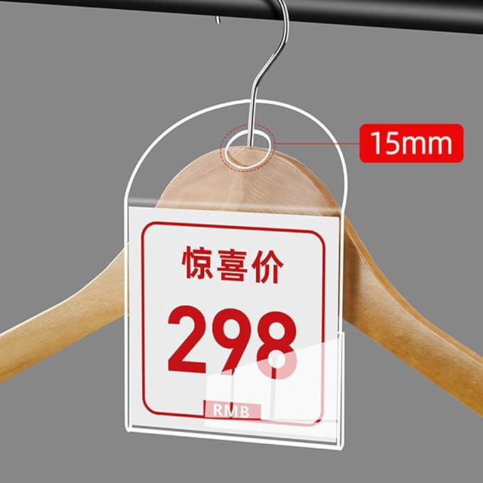 10 Pack Label Holder Price Tag Displays Sign Holder Data Card Holder Ads Display Stand for Retail Store Clothing Price Tag (L 100*100*55mm/3.94*3.94*2.17inches)