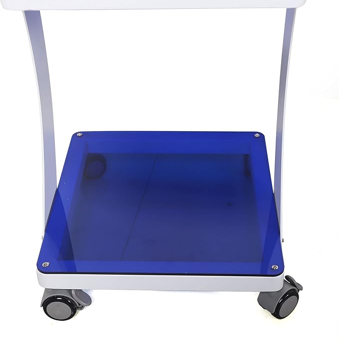 3 Tier Steel Rolling Utility Cart Storage Organizer Carts,3-Shelf Glass and Steel Den-tal Equipment Mobile Trolley Service Cart with Wheels,Load 66LBS