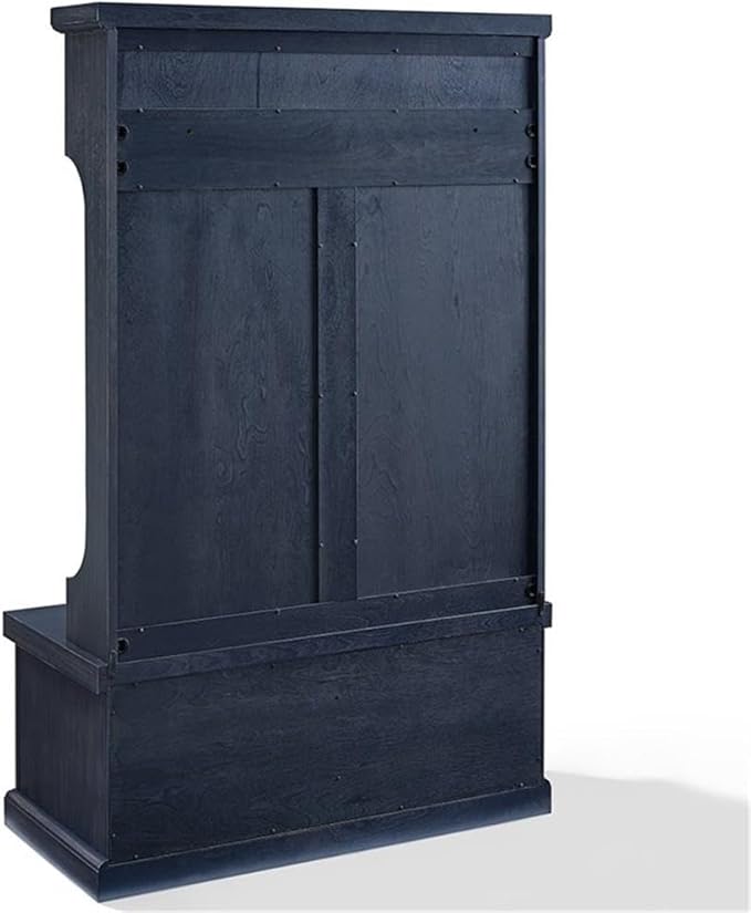 Pemberly Row Modern Wood 4 Hook Hall Tree in Distressed Navy