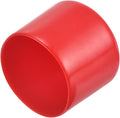 uxcell 4pcs Rubber End Caps 1 3/8"(35mm) ID Vinyl Round End Cap Cover Screw Thread Protectors Red, 30mm Height