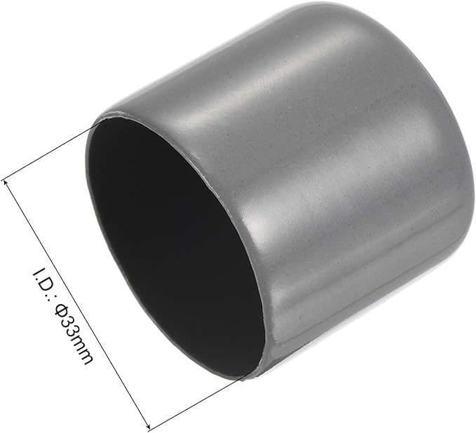 uxcell 10pcs Rubber End Caps 33mm ID Vinyl Round End Cap Cover Screw Thread Protectors Dark Grey