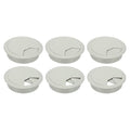 PATIKIL 3 Inch Desk Grommet, 6Pcs Cable Grommet Wire Management Cable Hole Cover Cord Organizer for Office Home Table Countertop, Gray