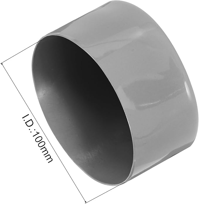 uxcell 5pcs Rubber End Caps Protective Caps 100mm ID Vinyl PVC Round Tube Bolt Cap Cover Screw Thread Protectors Light Gray