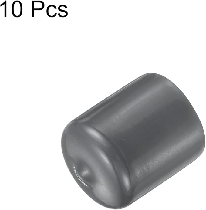 uxcell 10pcs Rubber End Caps 26mm ID Vinyl Round End Cap Cover Screw Thread Protector Dark Grey