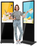 MWE 43 Inch Indoor Digital Signage Touchscreen Kiosk Floor Standing Advertising Display LCD Totem Interactive Display Poster Android System with Auto Media Player