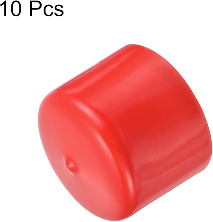 uxcell 10pcs Rubber End Caps 56mm ID Vinyl Round End Cap Cover Screw Thread Protector Red