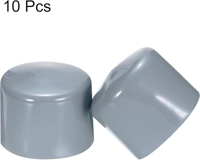 uxcell 10pcs Rubber End Caps 50mm(2") ID Vinyl Round End Cap Cover Screw Thread Protectors Grey