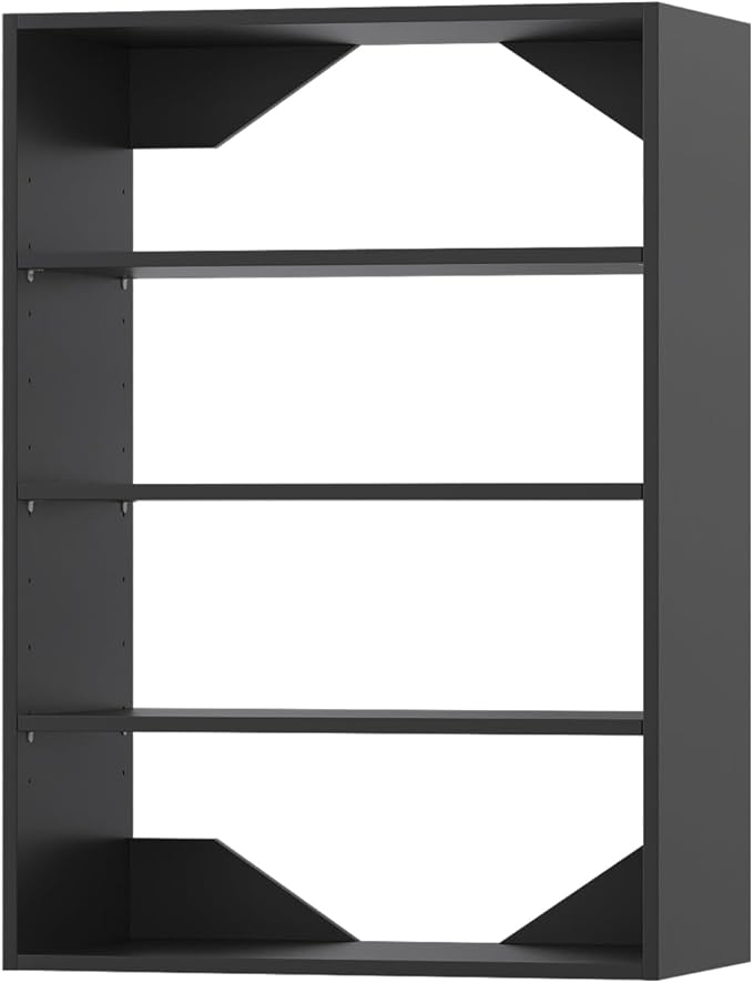 Short Tower Closet Unit, Modular Closet System, Wood Closet System Organizer with Storage for Walk In Closets, Clothing Rack Wardrobe for Hanging Clothes, Bedroom, Black, 31.5"W