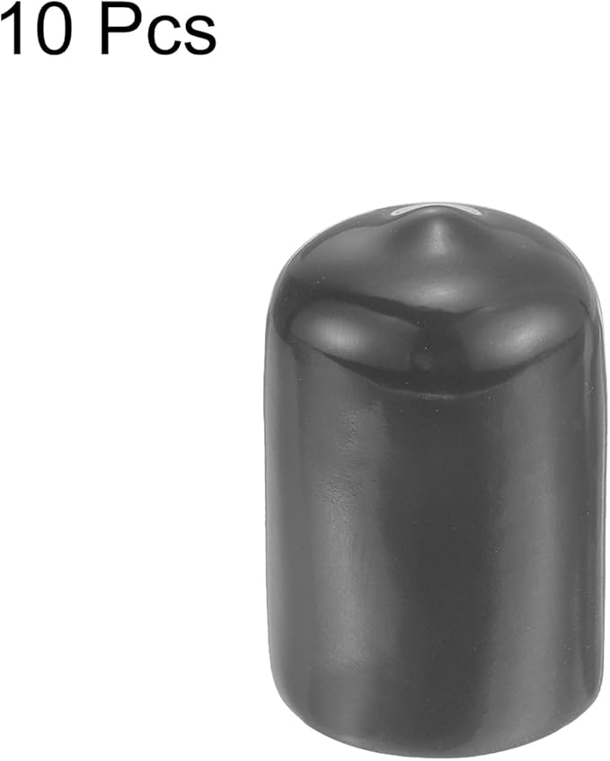 uxcell 10pcs Rubber End Caps 20mm ID Vinyl Round End Cap Cover Screw Thread Protector Dark Grey