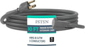 10 Ft Heavy Duty Indoor Outdoor Extension Cord - 16/3 SJTW Waterproof Power Cable with 3 Prong Grounded Plug, Grey - Durable, Weather Resistant, for Home, Garden, and Worksite Use.