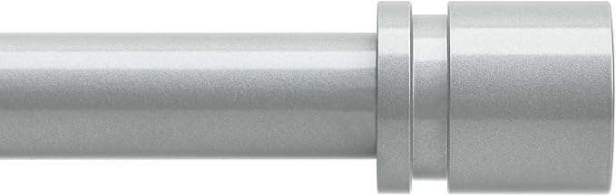 Curtain Rods for Windows 16 to 88 Inches Adjustable Length 1 Inch Diameter Window Curtain Rod with Aluminium End Cap, Silver Gray
