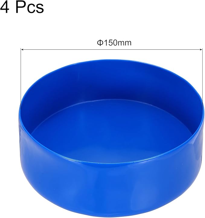 uxcell 4pcs Rubber End Caps 150mm(6 Inch) ID Vinyl Round End Cap Cover Screw Thread Protectors Blue, 50mm Height
