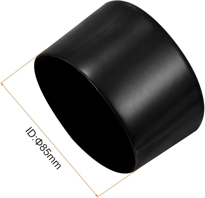uxcell 5pcs Rubber End Caps 3 3/8"(85mm) ID Vinyl PVC Round Tube Bolt Cap Cover Screw Thread Protectors Black