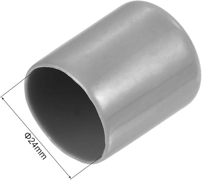 uxcell 5pcs Rubber End Caps Protective Caps 24mm ID Vinyl PVC Round Tube Bolt Cap Cover Screw Thread Protectors Light Gray