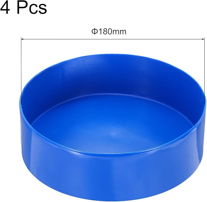 uxcell 4pcs Rubber End Caps 180mm(7 Inch) ID Vinyl Round End Cap Cover Screw Thread Protectors Blue, 50mm Height