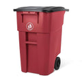 50 Gallon Trash Can, Red Outdoor Garbage Can, Wheeled Outside Trash Bin, Outdoor with Lid and Wheels, Large Rolling Trash Can, Garbage Can with Wheels for Home, Office, Garage
