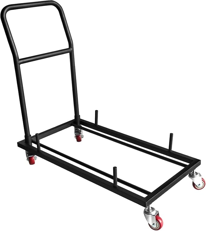 Multi-Function Folding Chairs Rack Dolly, Commercial Grade Steel Frame, Storage and Transport Cart for Plastic Resin and Wood Folding Chair