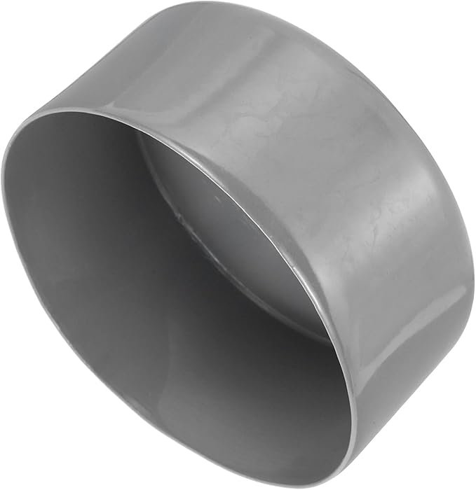 uxcell 4pcs Rubber End Caps 110mm ID Vinyl Round End Cap Cover Screw Thread Protectors Light Gray, 50mm Height