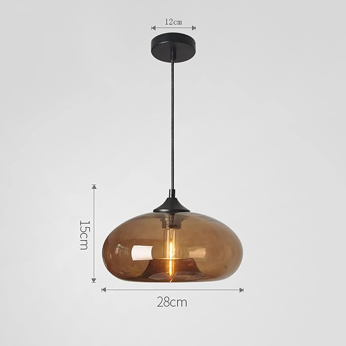 Industrial Pendant Light Shade of Onion Vintage Chandelier E26 Pendant Lighting for Kitchen Island Colorful Glass Cage (Brown)
