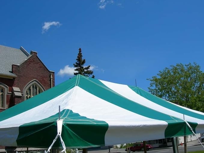 TentandTable 20' x 30' Premium Canopy Tent, Green/White, Outdoor Pole Tent, 60-120 Person Capacity for Parties, Weddings, Events, Commercial and Residential Use, Large Heavy Duty Vinyl Canopy Tents
