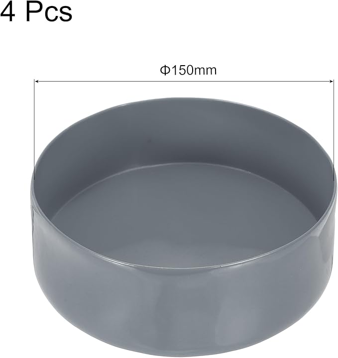 uxcell 4pcs Rubber End Caps 150mm(5 15/16 Inch) ID x 80mm(3 1/8 Inch) H Vinyl Round End Cap Cover Screw Thread Protectors Light Gray