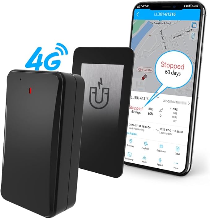 4G GPS Tracker for Vehicle, Real-time Tracking Device for Car Hidden, Accurate Positioning with IP65 Waterproof, Removal Alert for Vehicle Management, Asset Tracking-Subscription Required