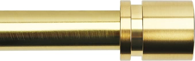 Curtain Rods for Windows 16 to 170 Inches Adjustable Length 1 Inch Diameter Window Curtain Rod with Aluminium Finials, Gold