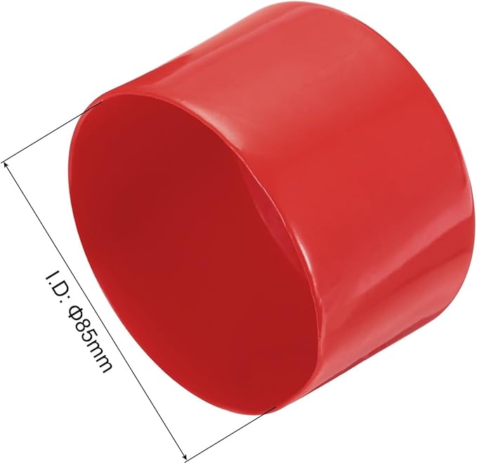 uxcell 4pcs Rubber End Caps 85mm ID Vinyl Round End Cap Cover Screw Thread Protectors Red, 50mm Height