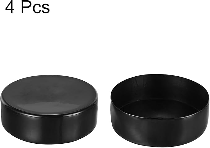 uxcell 4pcs Rubber End Caps 160mm ID Vinyl Round End Cap Cover Screw Thread Protectors Black, 50mm Height