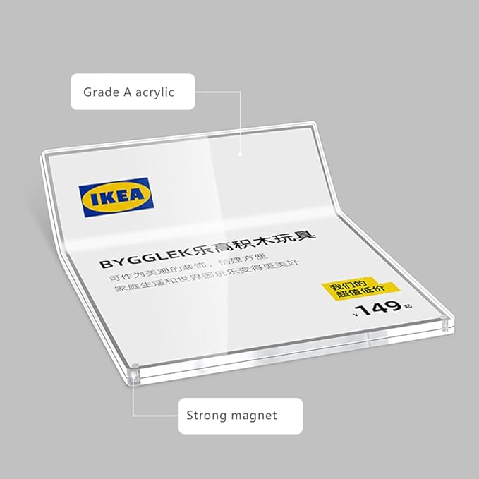 Acrylic Sign Holder Price Tag Displays Table Top Sign Stand (B：100*130mm/3.94*5.12 inches)