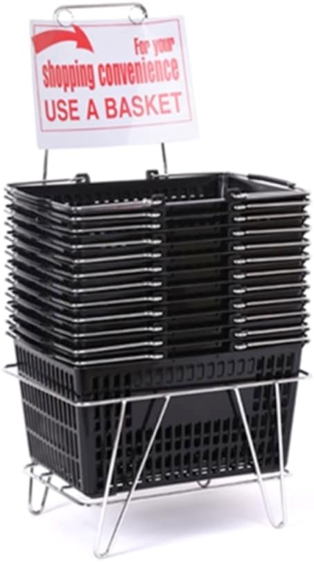 Only Hangers Set of 12 Black Shopping Basket Set