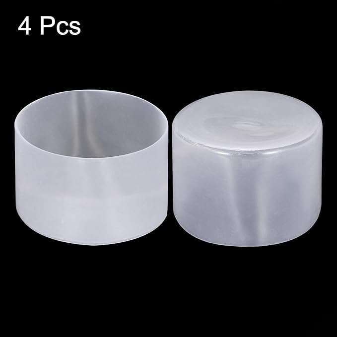 uxcell 4pcs Rubber End Caps 65mm ID Vinyl Round Tube Bolt Cap Cover Screw Thread Protectors Clear, 40mm Height