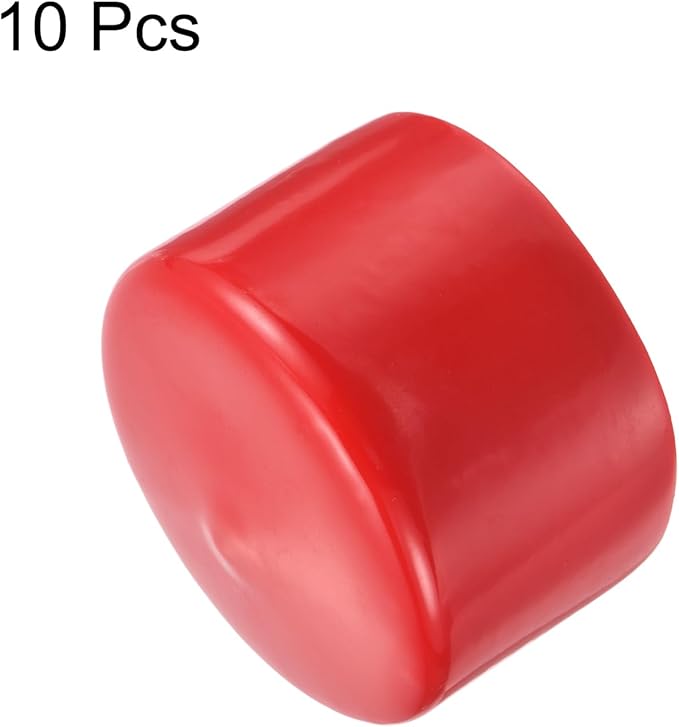 uxcell 10pcs Rubber End Caps 75mm ID Vinyl Round End Cap Cover Screw Thread Protector Red