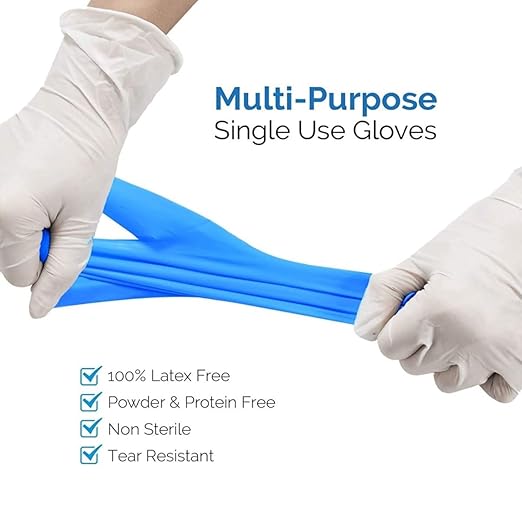 Jointown Basic Vinyl Exam Gloves-Safty Glove Latex-Free & Powder-Free, Synmax Disposable Medical Glove Small (Case of 1000, Blue)