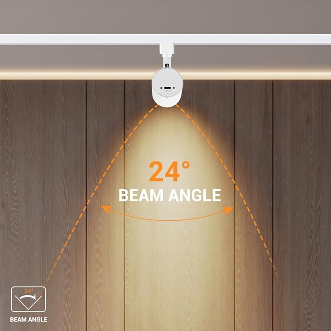 VANoopee 12 Pack 5-Color LED Track Lighting Heads H Type Track Light Heads Dimmable, 2000K 3000K 4000K 5000K 6000K Adjustable, Flicker Free CRI90+ 24° 10W 800lm, White